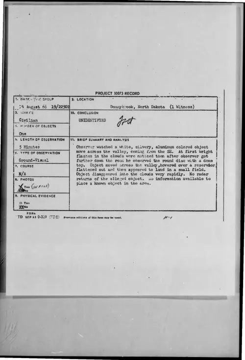 First page of 1966-08-8280503-Donnybrook-NorthDakota