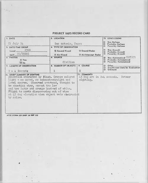 First page of 1954.07 - 8715059 - San Antonio, Texas