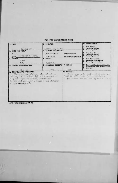 First page of 1959.04 - 9080145 - Kunsan AB, Korea
