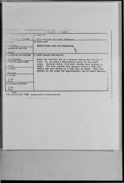 First page of 1967-11-6975066-71MilesWestofOmaha-Nebraska