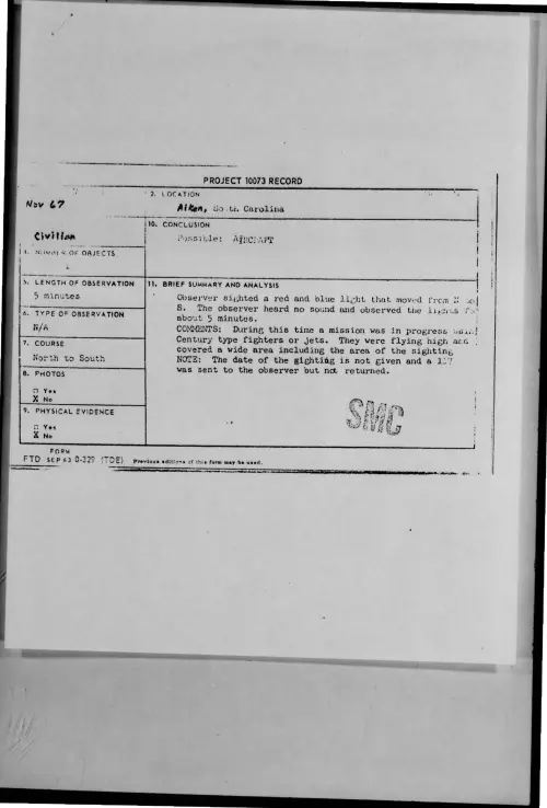 First page of 1967-11-6973662-Aiken-SouthCarolina