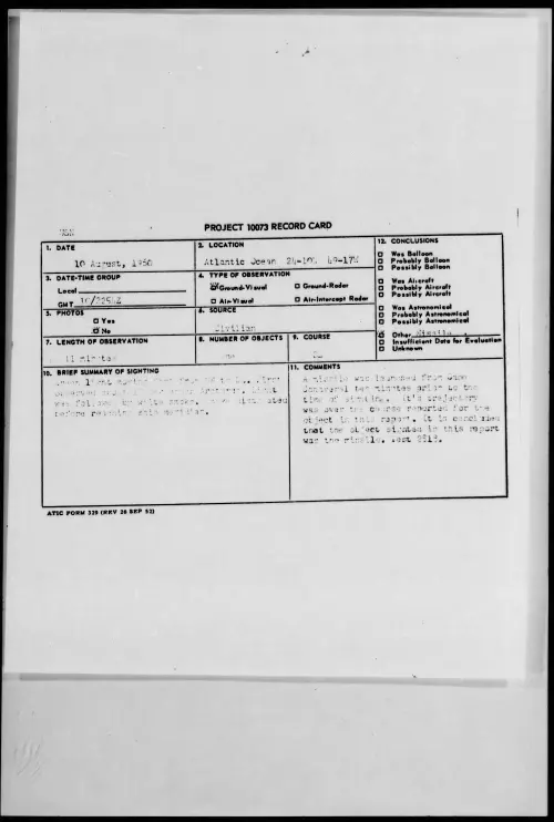 First page of 1960.08 - 7819959 - Atlantic Ocean 24-10N 49-17W