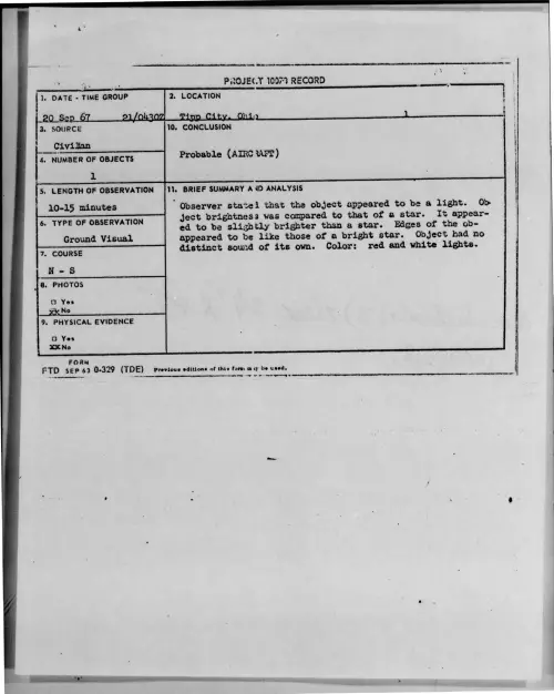 First page of 1967-09-7414022-TippCity-Ohio