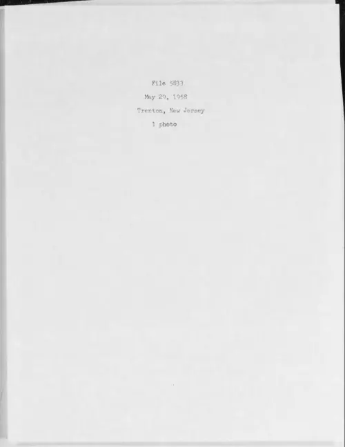 First page of 1958.05 - 6975081 - Trenton, New Jersey (#5833)