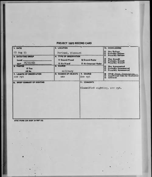First page of 1955.08 - 6972348 - Forland, Missouri