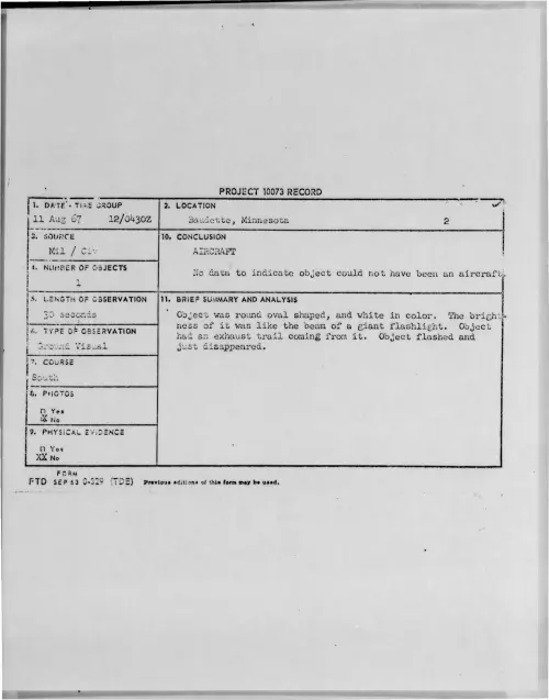 First page of 1967-08-7403179-Baudette-Minnesota