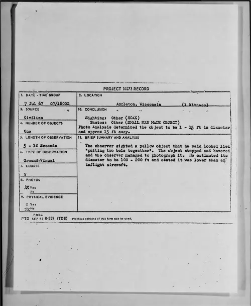 First page of 1967-07-7369671-Appleton-Wisconsin