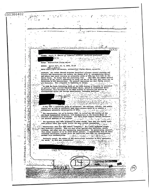 First page of CIAUFO - estPubDateUnidentifiedFlyingObjectDoc_0005517746