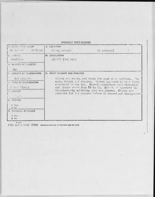 First page of 1967-04-7456299-Tempe-Arizona