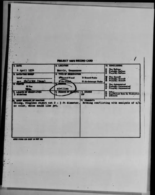 First page of 1954.04 - 6781060 - Norris, Tennessee