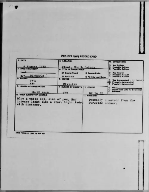 First page of 1958.08 - 8861403 - Minot, North Dakota