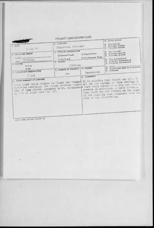 First page of 1960.09 - 8227001 - Englewood, Colorado