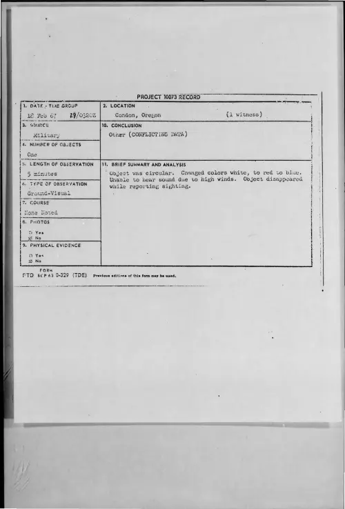First page of 1967-02-9666248-Condon-Oregon