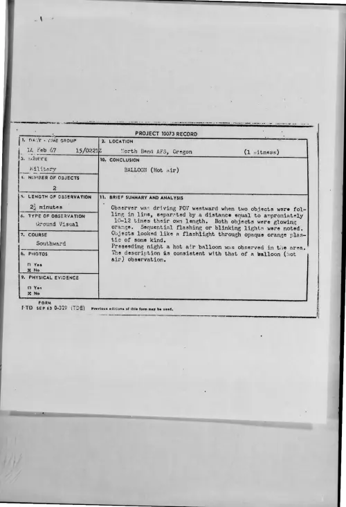 First page of 1967-02-9665942-NorthBendAFS-Oregon
