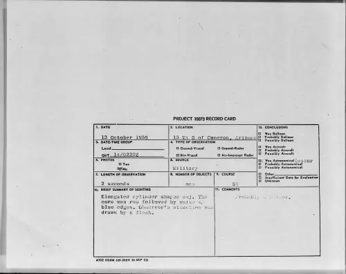 First page of 1958.10 - 7200293 - 15 Mi S Of Cameron, Arizona