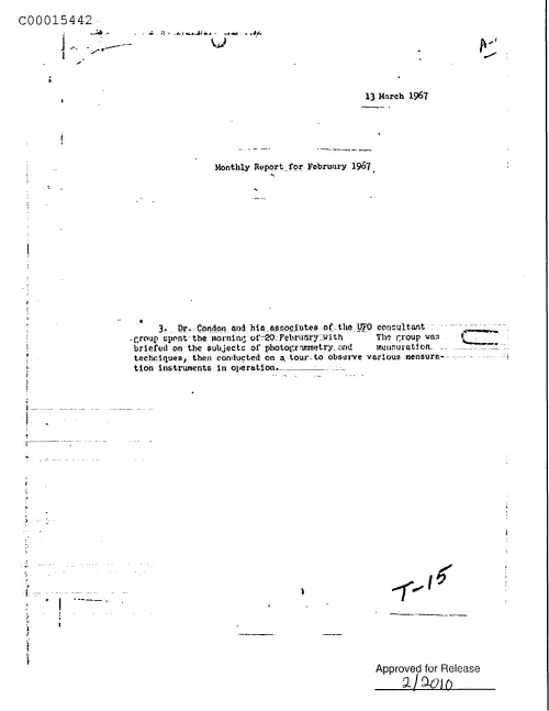 First page of CIAUFO - MonthlyReportForFebruary1967Doc_0005516077