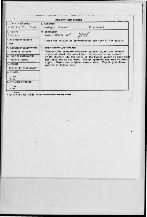 First page of 1967-03-7463120-Novinger-Missouri