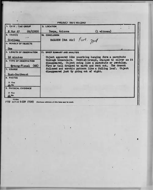 First page of 1967-03-7449501-Tempe-Arizona