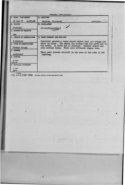 First page of 1967-03-7460963-Madison-Wisconsin
