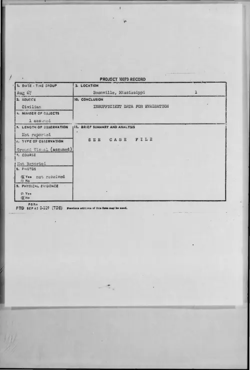 First page of 1967-08-7400141-Boonville-Mississippi