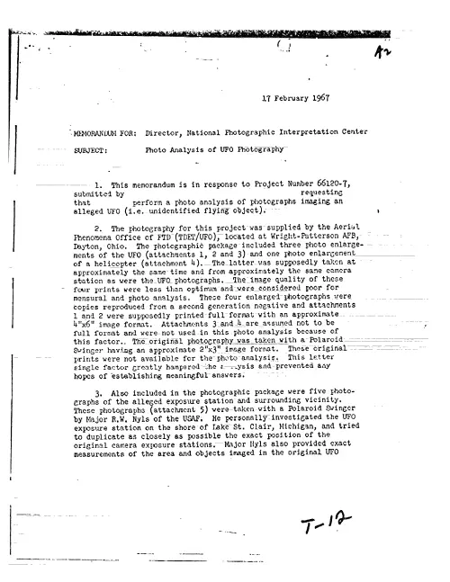 First page of CIAUFO - PHOTO ANALYSIS OF UFO PHOTOGRAPHY