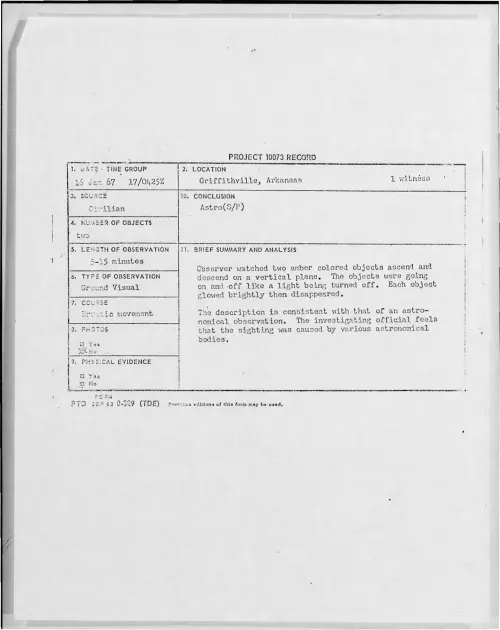 First page of 1967-01-8536138-Griffithville-Arkansas
