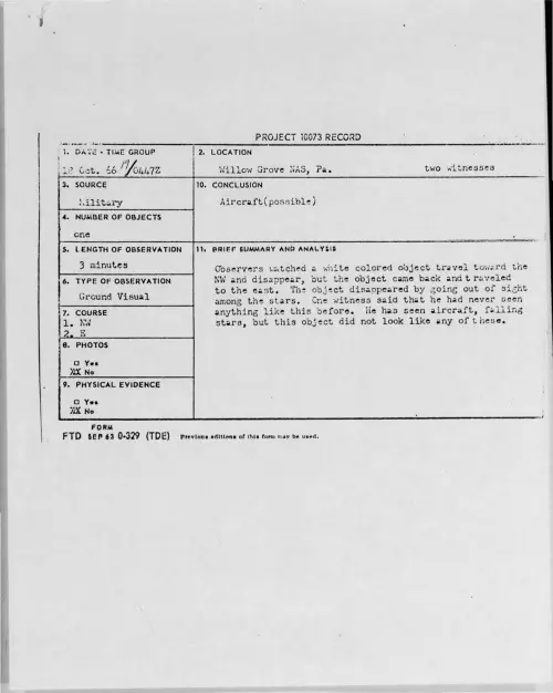 First page of 1966-10-8287445-WillowGroveNAS-Pa