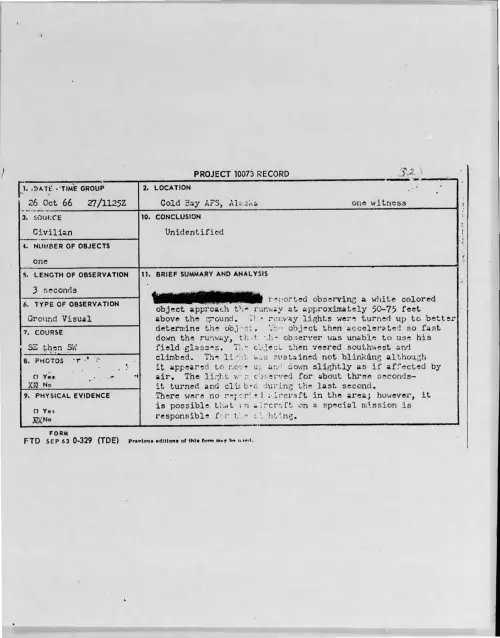 First page of 1966-10-8292867-ColdBayAFS-Alaska