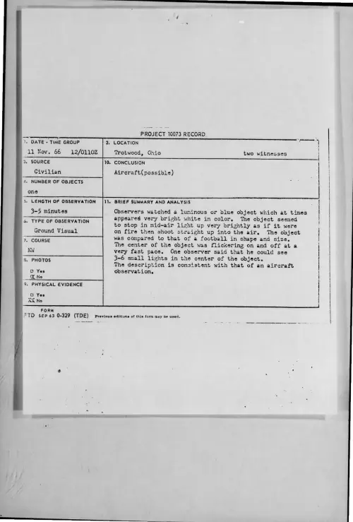 First page of 1966-11-8270834-Trotwood-Ohio