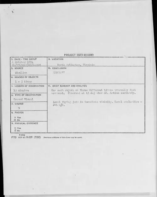 First page of 1954.10 - 8727319 - North Arlington, Virginia