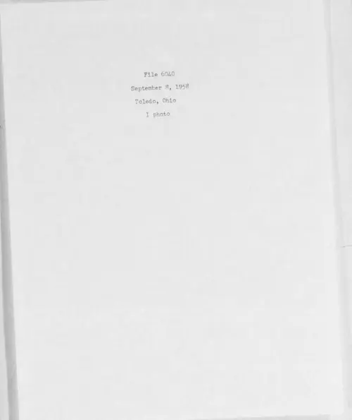 First page of 1958.09 - 6975140 - Toledo, Ohio (#6040)