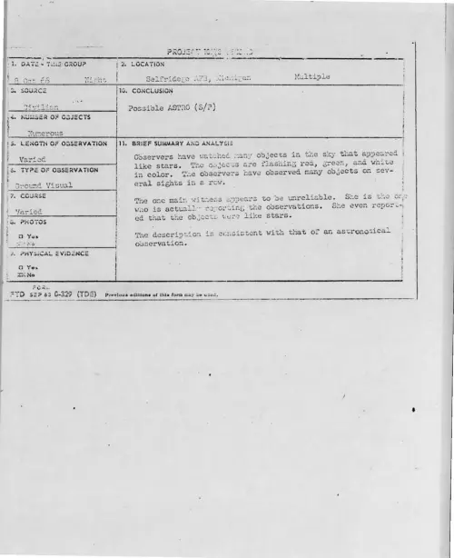 First page of 1966-10-8279169-SelfridegeAFB-Michigan
