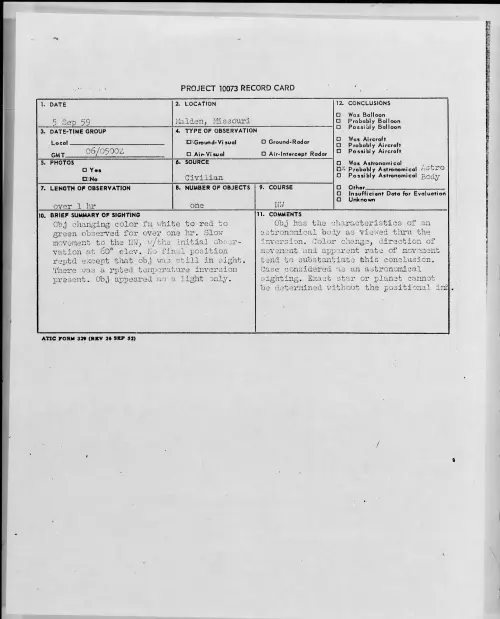 First page of 1959.09 - 8409372 - Malden, Missouri