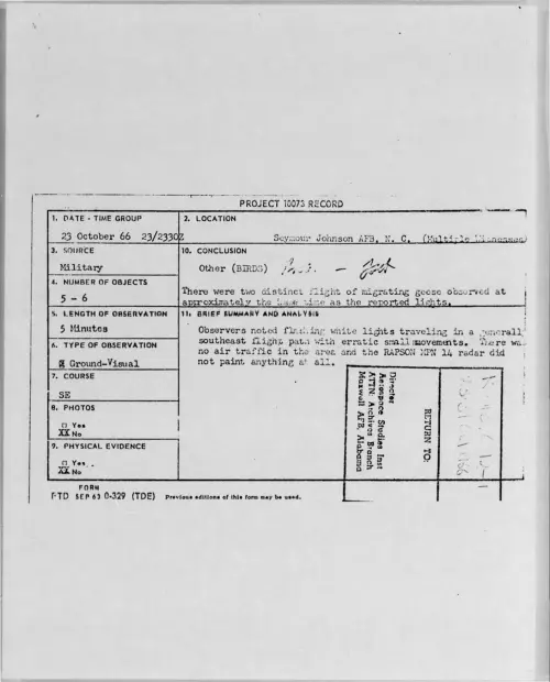 First page of 1966-10-8291723-SeymourJohnsonAFB-N-C