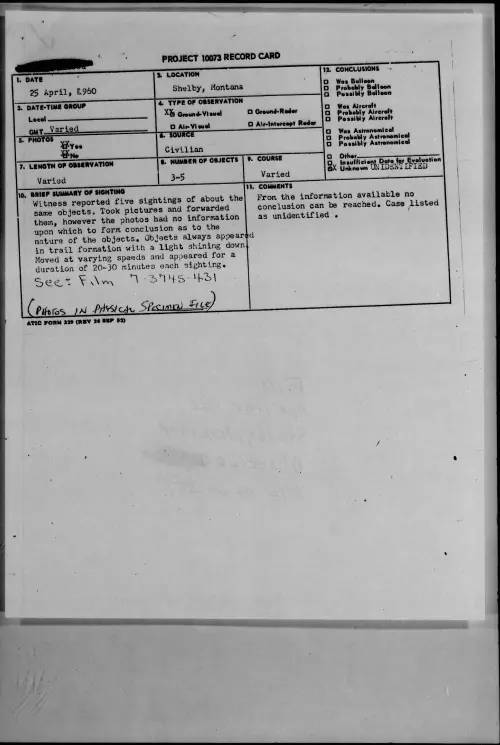 First page of 1960.04 - 7812199 - Shelby, Montana