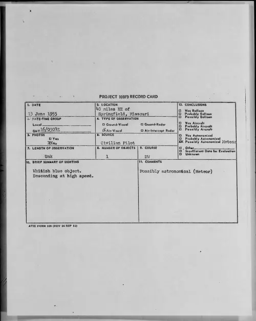 First page of 1955.06 - 6965875 - 40 miles NE of Springfield, Missouri