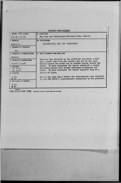 First page of 1966-08-8727511-BigForkandYellowstoneNationalPark-Montana