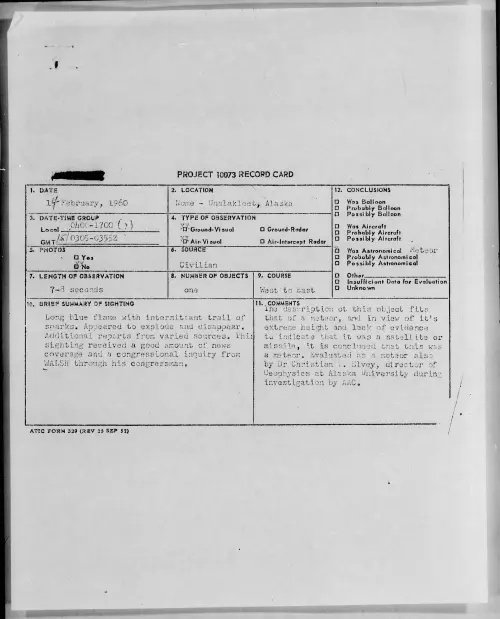 First page of 1960.02 - 6969329 - Nome - Unalakleet, Alaska