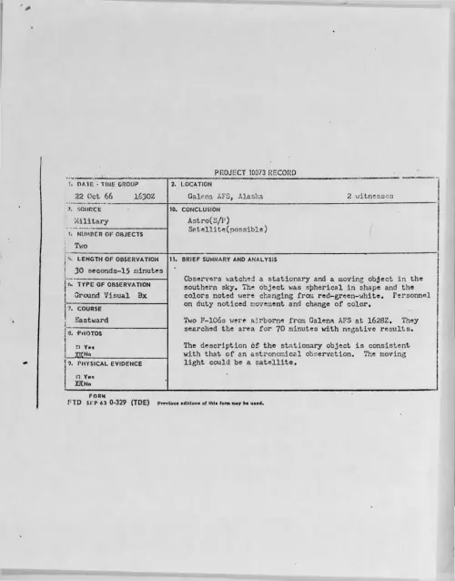First page of 1966-10-8289671-GalenaAFS-Alaska