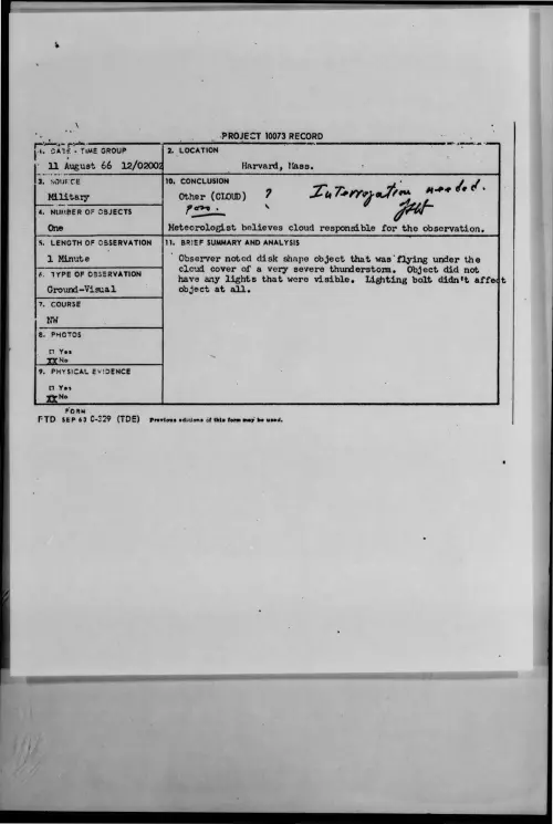 First page of 1966-08-8727534-Harvard-Mass