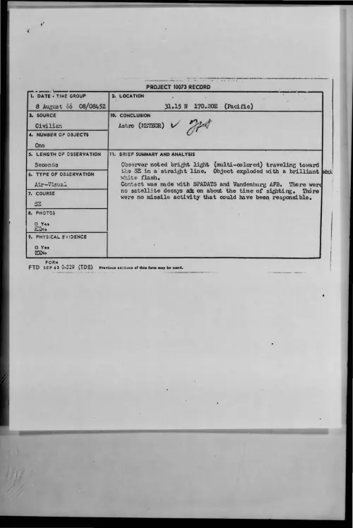 First page of 1966-08-8727443-31-15N170-20E-Pacific-