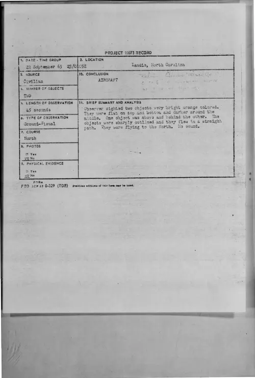 First page of 1965-09-8680117-Landis-NorthCarolina