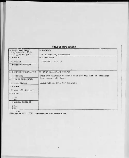 First page of 1954.09 - 8727061 - W. Riverside, California
