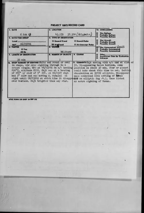 First page of 1961.02 - 8632856 - 43.17N 37.30W (ATLANTIC)