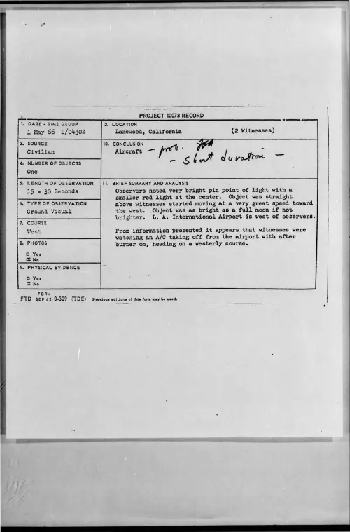 First page of 1966-05-7091821-Lakewood-California