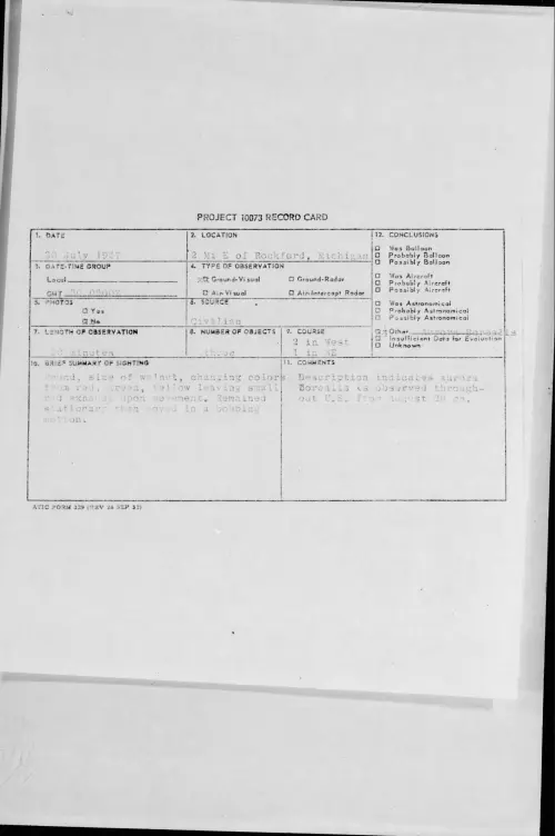 First page of 1957.07 - 6964831 - 2 Mi E of Rockford, Michigan