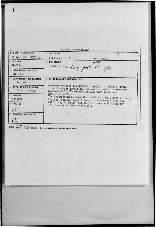 First page of 1966-04-7091620-Baltimore-Maryland