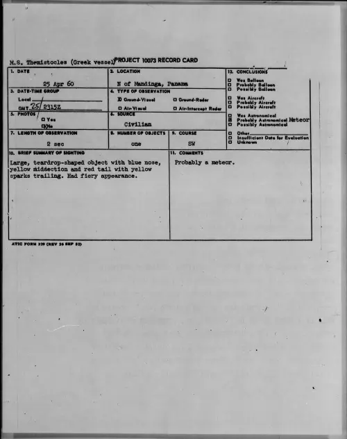 First page of 1960.04 - 7812192 - N of Mandinga, Panama