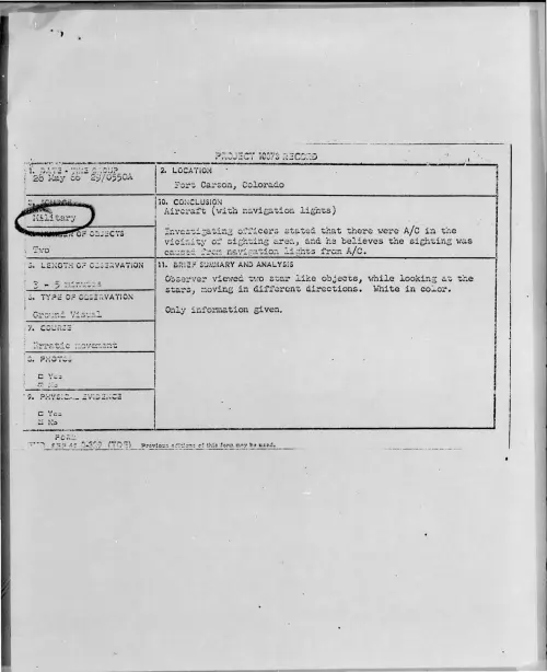 First page of 1966-05-7092583-FortCarson-Colorado