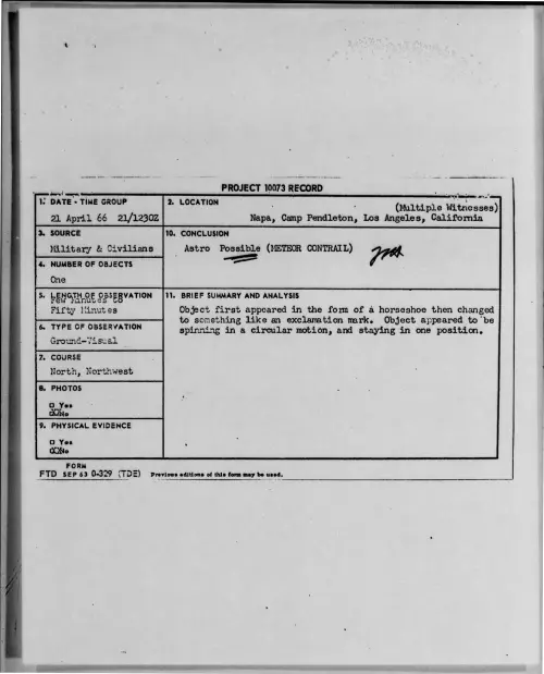 First page of 1966-04-7107662-Napa-CampPendleton-LosAngeles-California